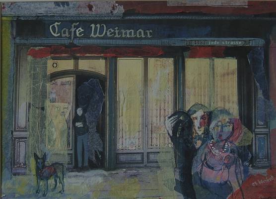 The Cafe Weimar - Mixed media - 20 X 18ins