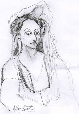 Portrait of Madame Canals - Pencil Drawing study of Picasso painting of same name. Drawing on A4