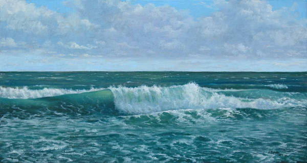 Incoming Wave - Oil - 30 X 16 ins