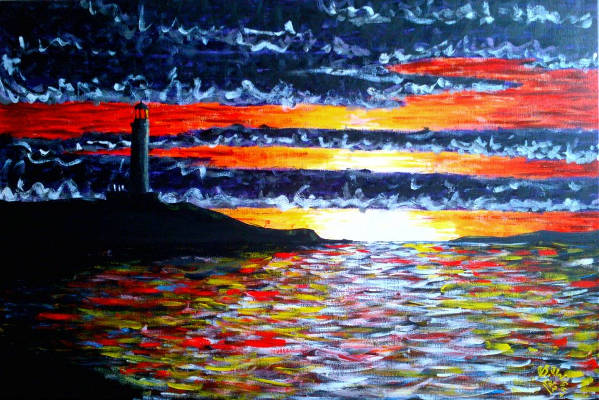 Lossie Lighthoose - Acrylic on Canvas - 61 x 92cm