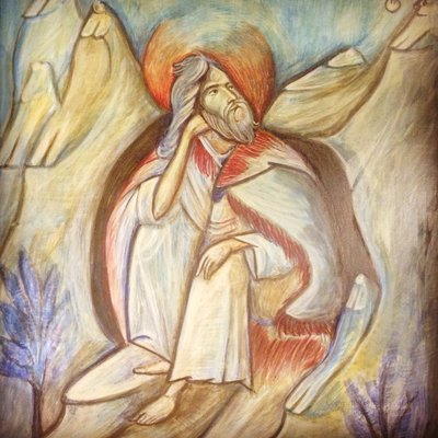 Icon of Elijah - Egg Tempera on Lime Wood