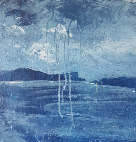 Storm Approaching - Acrylic on 12 x 12ins - Cradled Birch