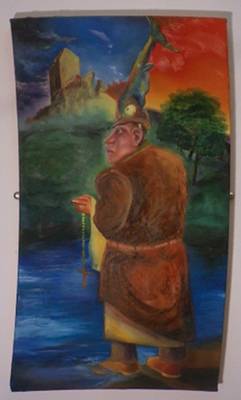 Mungos Fishing Tips - Oil on canvas - 50cm x 91cm
