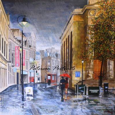 Rained Romance - Oil on Canvas - 90 x 90 cm