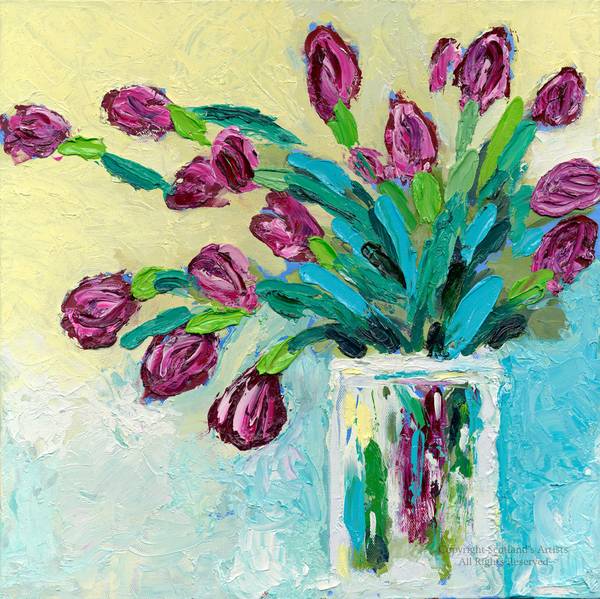 Droopy Tulips - Oil - 2016 - 40 x 40cm