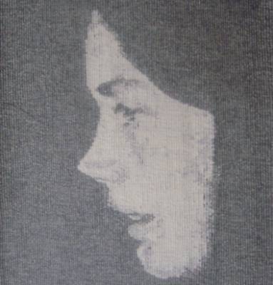 Kate now - Hand woven tapestry portrait - 26cm x 27cm - linen,cotton