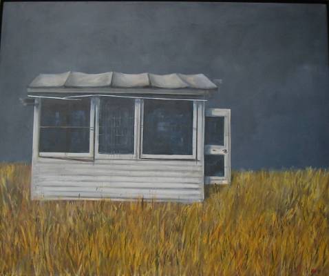 Shed with Autumn Grass - 130 x 110