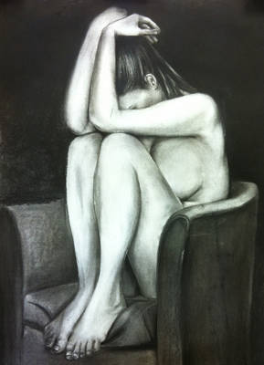A failing of grace 3 - Charcoal on 300 gr watercolour paper - 48 x 68cms