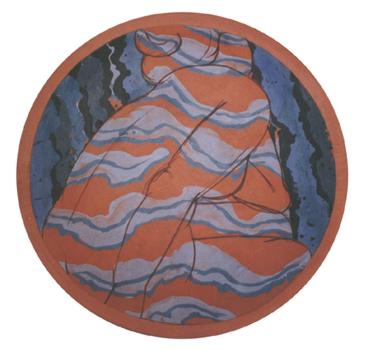 Mother Earth - Terracotta large bowl decorated using engobes
