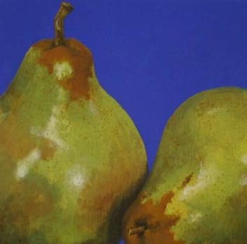 Pears - Study in acrylic on a box canvas