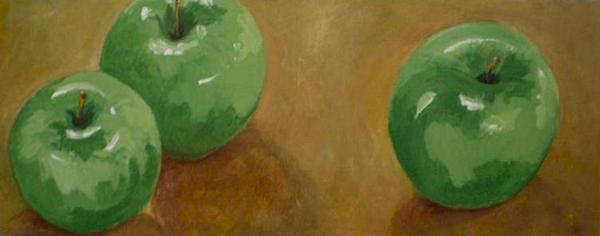Crunchie Juicy Apples - Study in acrylic on a box canvas