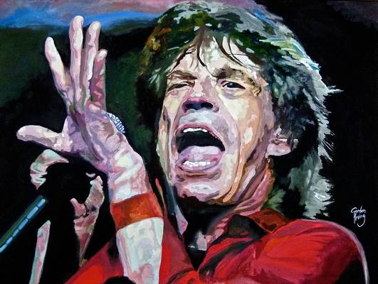 Portrait of Mick Jagger - Oils on canvas - 60"x40"