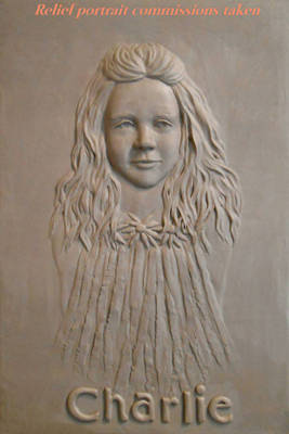 Charlie - a relief portraiture of a child commission - app 54cm x 38 cm framed
