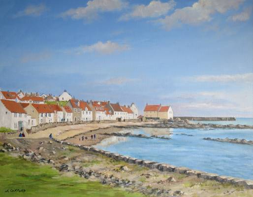 West Shore Pittenweem Fife - Acrylic on Canvas Board  - 18 x 14ins