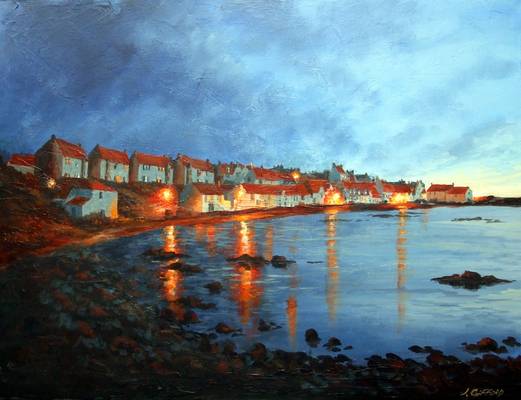 Pittenweem Harbour Evening - Acrylic - 16 x 12ins