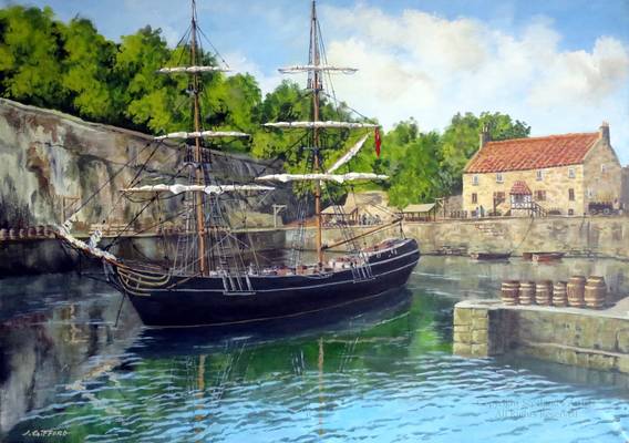 Tall Ship in Dysart Harbour - Acrylic