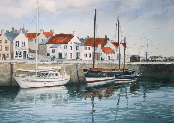 Anstruther Harbour, Fife Coast - Watercolour