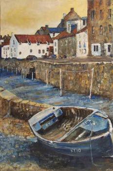 Cellardyke Harbour - Mixed Media on Canvas