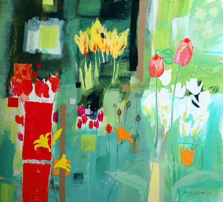 Spring Garden - 63 x 63 cm - Watercolour