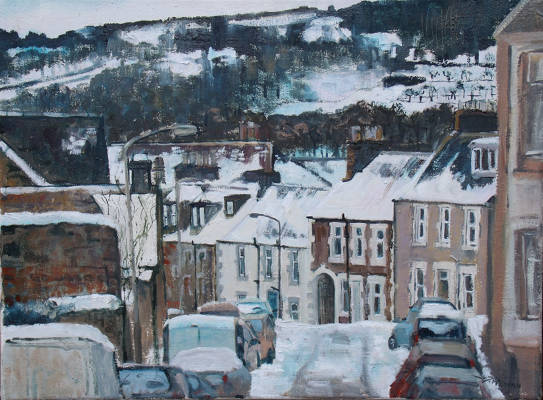 Mitchell Street Winter View - Oil on Canvas