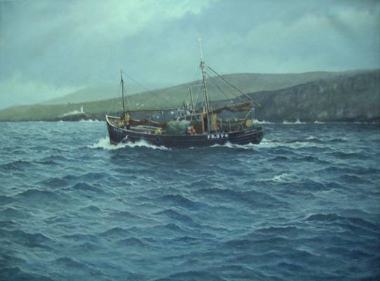 Fraserburgh Fishing Boat - Oil - 24ins x 18ins
