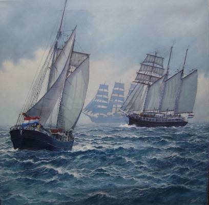 Tall Ships in the Race of 2011 - Oil - 24ins x 24ins