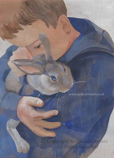 Boy and Rabbit - Gouache - 2016 - A4