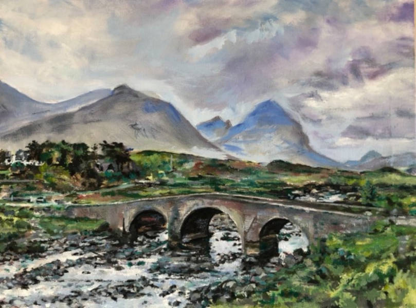 Sligachan Bridge Skye - Oil on Canvas - 2021 - 20cm x 16cm