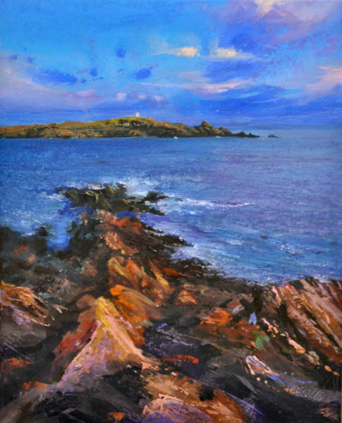 ROCKY SHORE, ISLE OF WHITHORN - Acrylics - 2020 - 81.5 x 96cm - in Frame