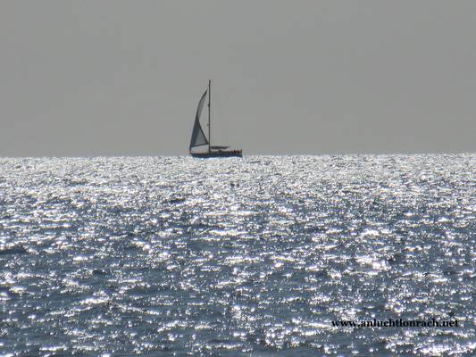Glistening sea and yacht - 2015
