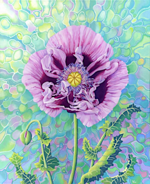 Poppy Millefiori - Acrylic on Canvas - 50 x 60cm
