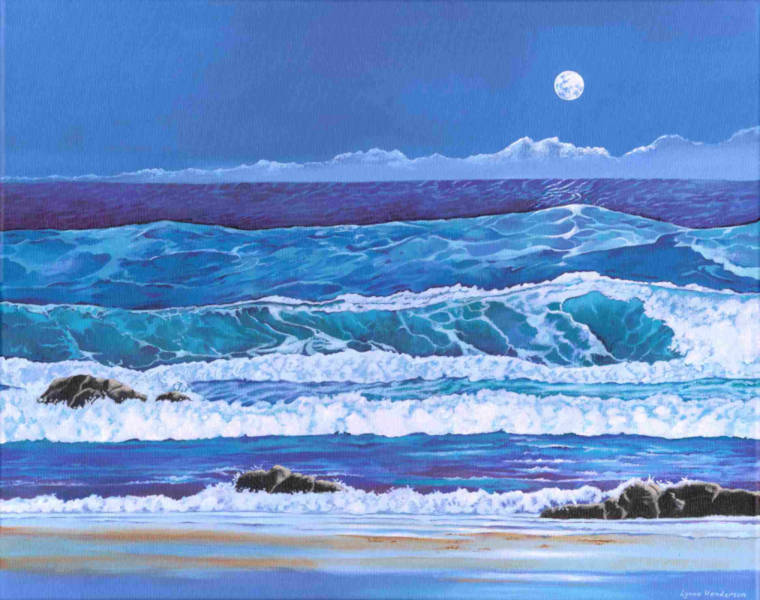 Moonlight Surf - Acrylic on Canvas - 40 x 50cm