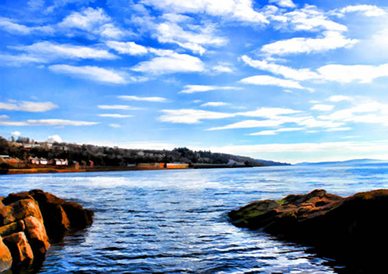 Middle -  Rocks at Wemyss Bay - A2 Canvas giclee print