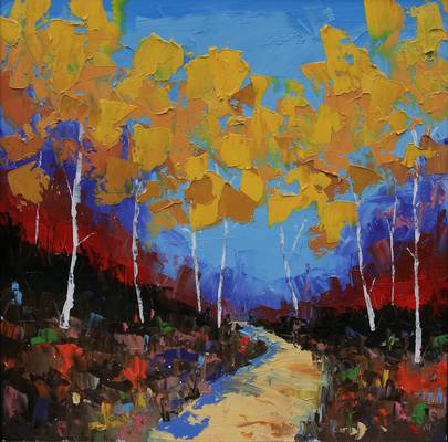 Autumn Path - Oil on Canvas - 20"x20"