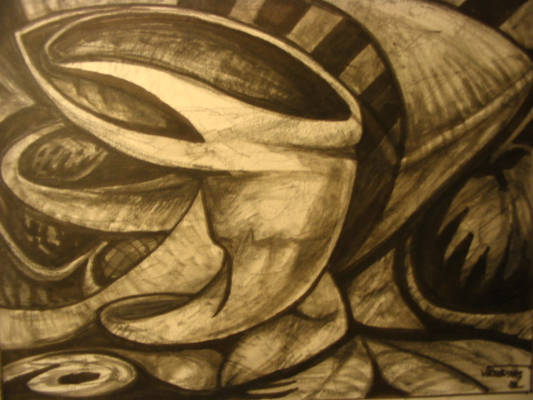 Gardin In - 18ins x 24ins - Charcoal - 2012