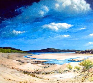 Uig Bay, Isle of Lewis - Acrylic & Pastel = 24ins x24ins