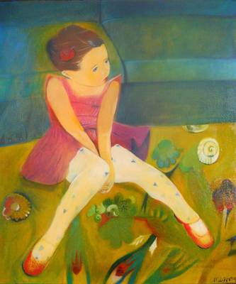 Pink Dress - Oil on Canvas 