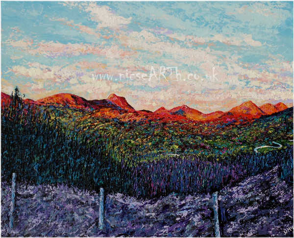 View from Glen Loth  - Acrylic Impasto on Canvas - 50 x 40