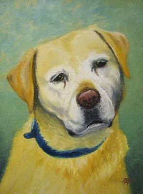 Sebastion - Dog portrait in Oils