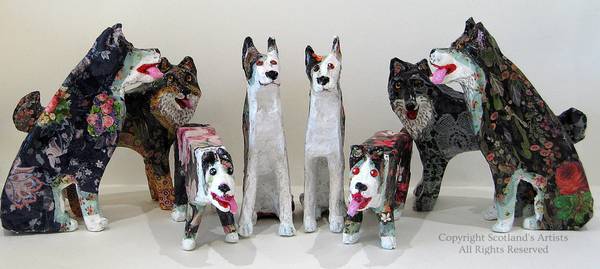 Wolves and Sheep Dogs - 13cm high  3D