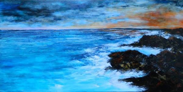 Arbroath Coastline - Canvas in 3 frame - 16ins x 32ins