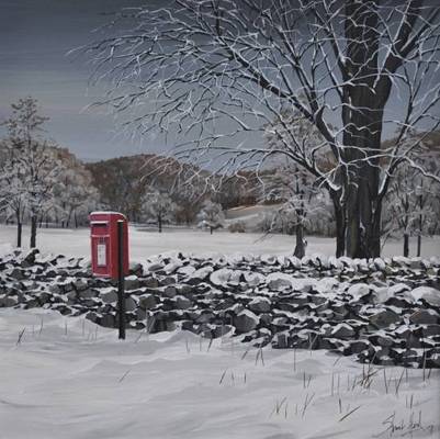 Winter post, Cowal - Acrylic 30 x 30cm