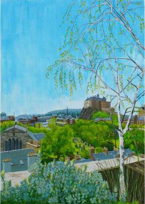 Roof Top View, Edinburgh - Oil on Canvas - A1