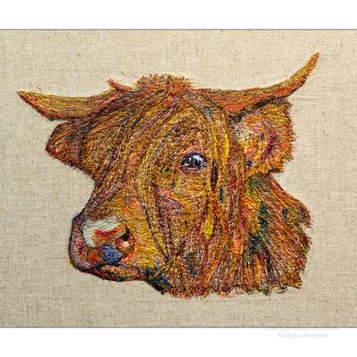 Highlander -  A stitched thread art original