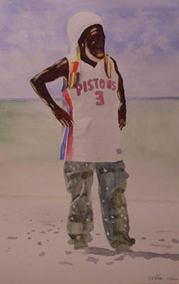 Rastafarian - Watercolour on rough paper - 33cm x49cm