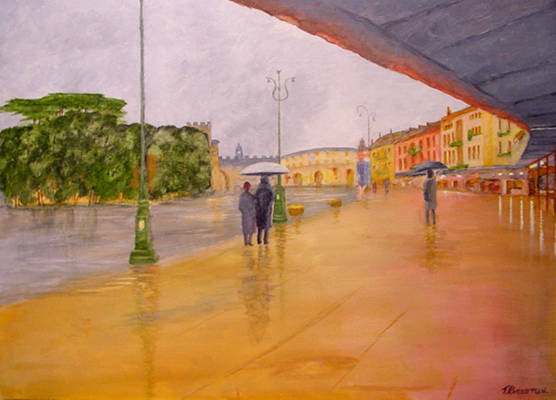 A Walk in the Rain - Acrylic on Canvas - 50cm x70cm