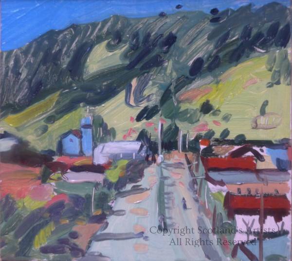 Alfredo Wagner: a small town nearby - Oil on Card - 16.5 x 18 cm