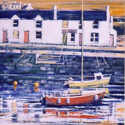 Harbour Lights, Dunure - Acrylic - 6ins x 6ins