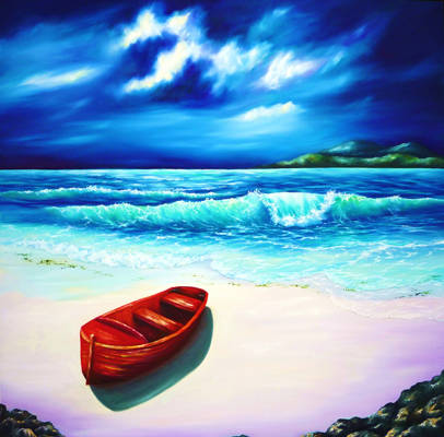 The Lonely Boat - Oil